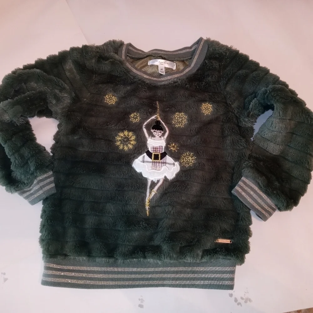 TAHARI GIRLS 4T LOT OF 4 FAUX FUR SOFT COZY PULLOVER SWEATERS